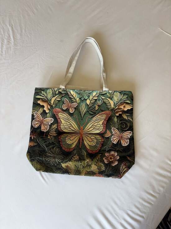 Unknown Handbags - Butterfly Floral Tapestry Tote Bag